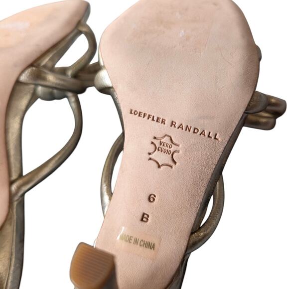 Loeffler Randall Margi Gold Bow Sandal Heels 6 - Picture 9 of 10